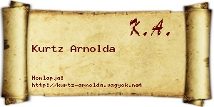 Kurtz Arnolda névjegykártya